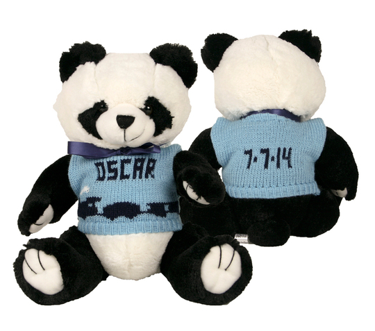 Plush Stuffed Panda with Personalized Sweater